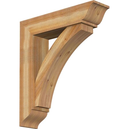 Ekena Millwork Thorton Traditional Rough Sawn Bracket w/ Offset Brace, Western Red Cedar, 8"W x 32"D x 36"H BKT0806X32X36THR01RWR